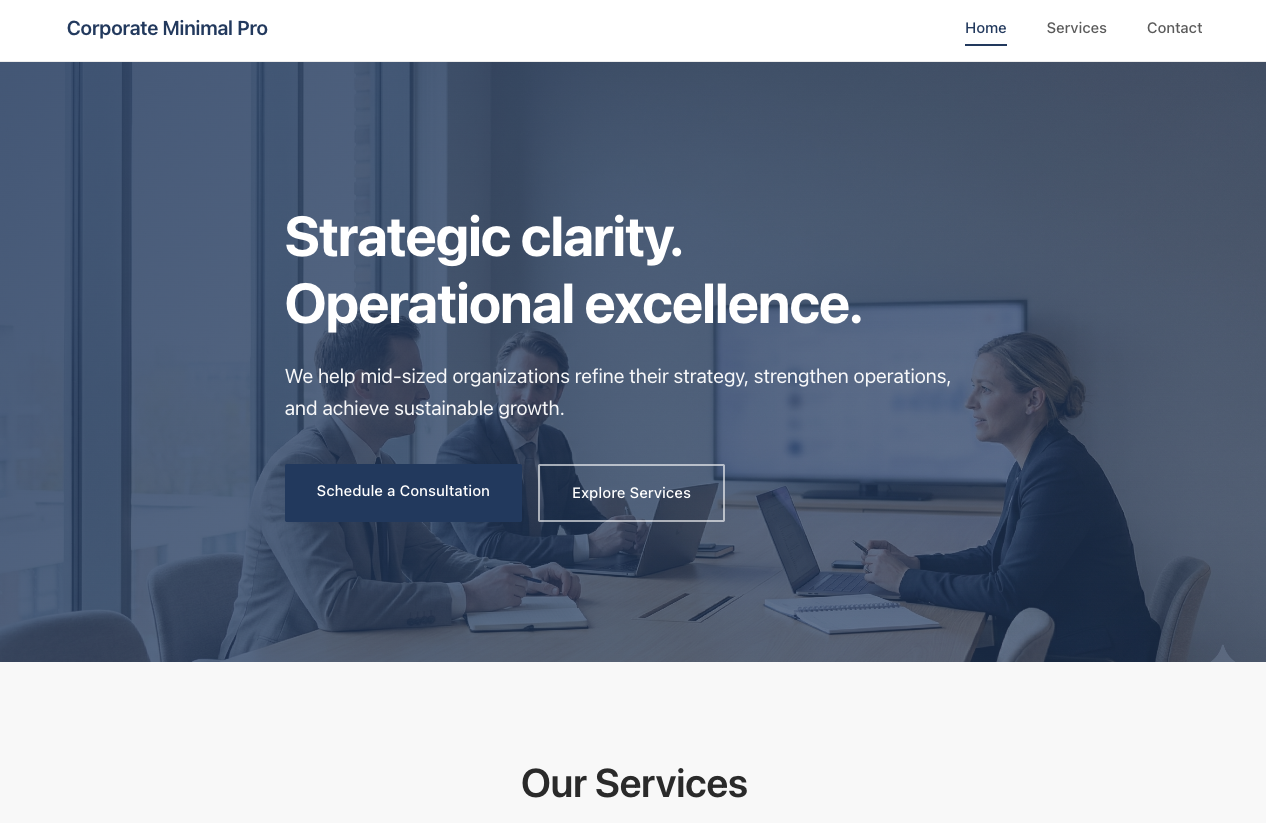 Corporate Minimal template full preview