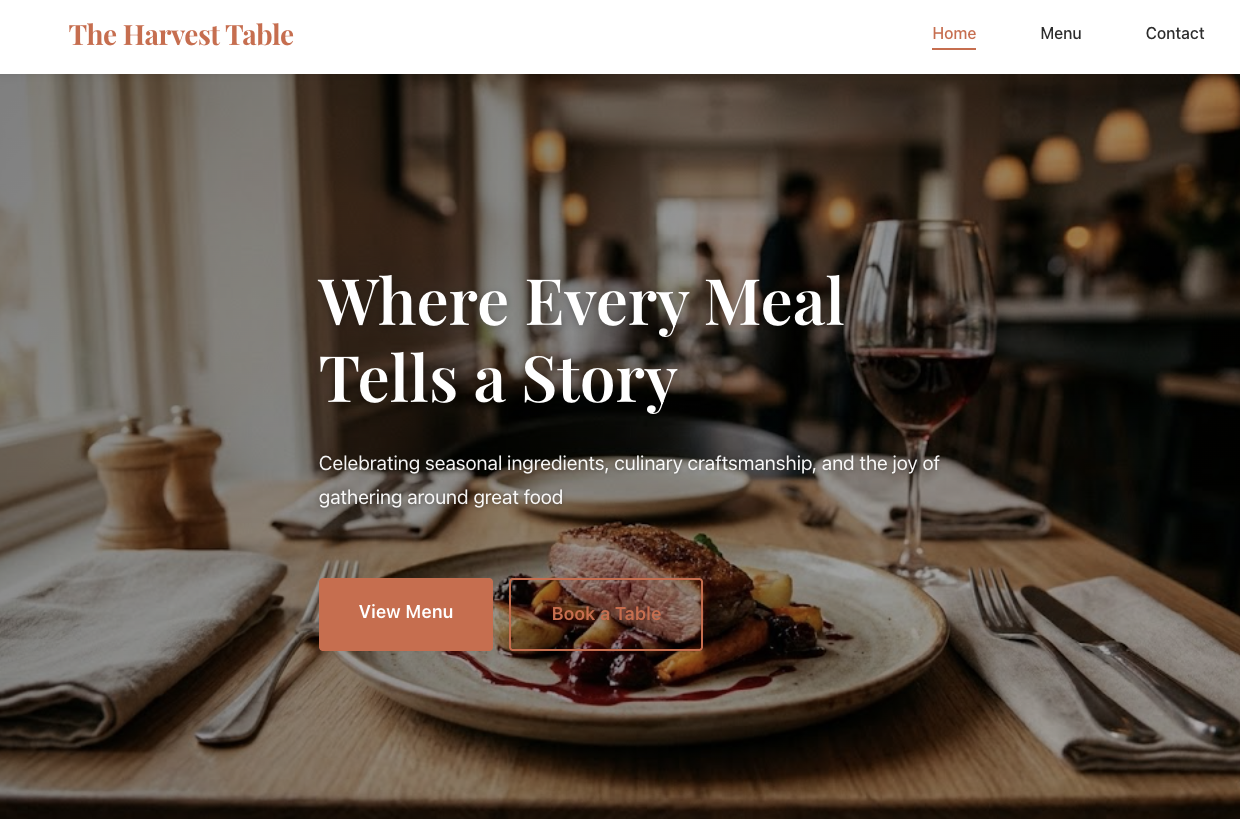Restaurant / Café template full preview