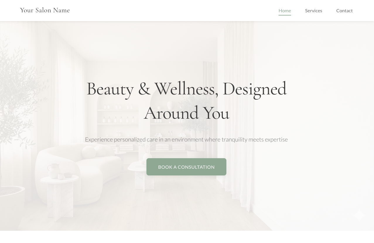 Elegant Salon template full preview